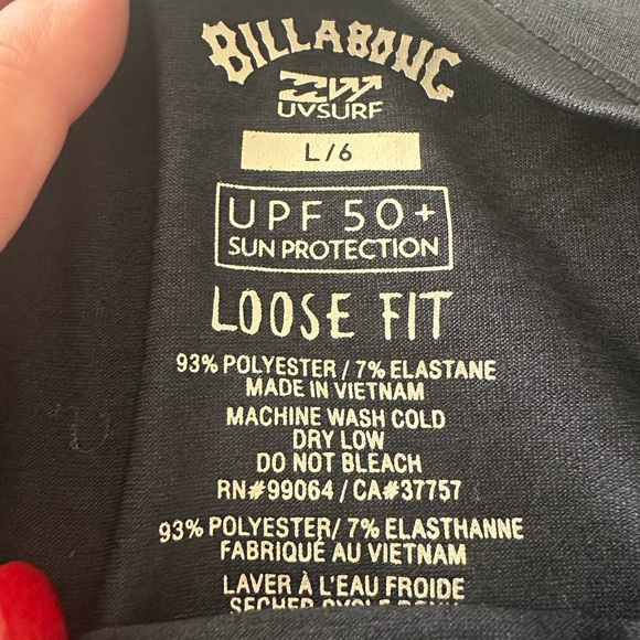 BILLABONG Kids Size 6 Navy Blue All Day Wave Performance Long Sleeve Rashguard - Picture 7 of 9